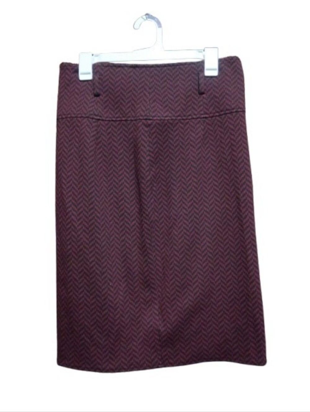 Grace Elements Burgundy Herringbone Pencil Skirt